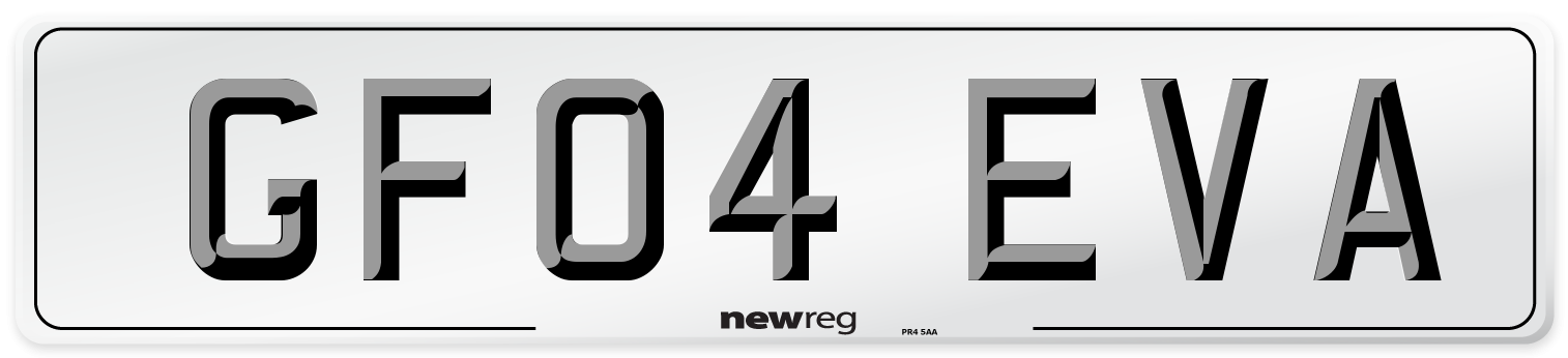 GF04 EVA Number Plate from New Reg